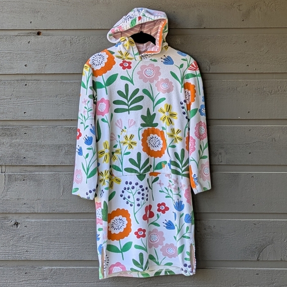Mini Boden Springtime Flowers Terrycloth Beach Swim Coverup Shower Robe 9-10Y - Picture 7 of 7